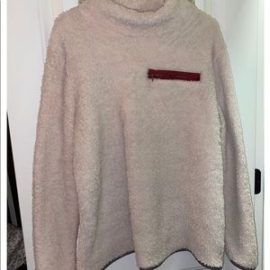 Faux fur pull over with pocket